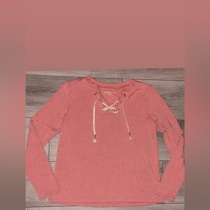 Beyond Yoga Size Medium Long Sleeved Top Tie Neck Accent Super Soft